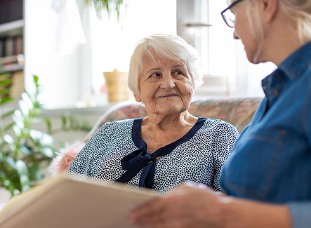 Caregiver with senior