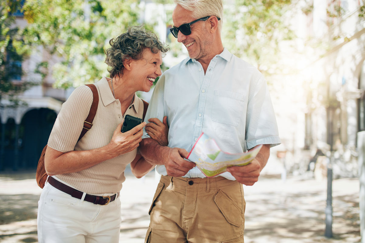 Senior couple taking a day trip together