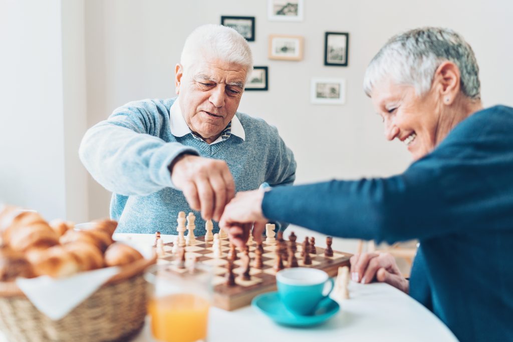 Seniors playing chess