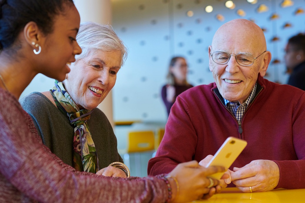 intergenerational learning between college student and senior couple