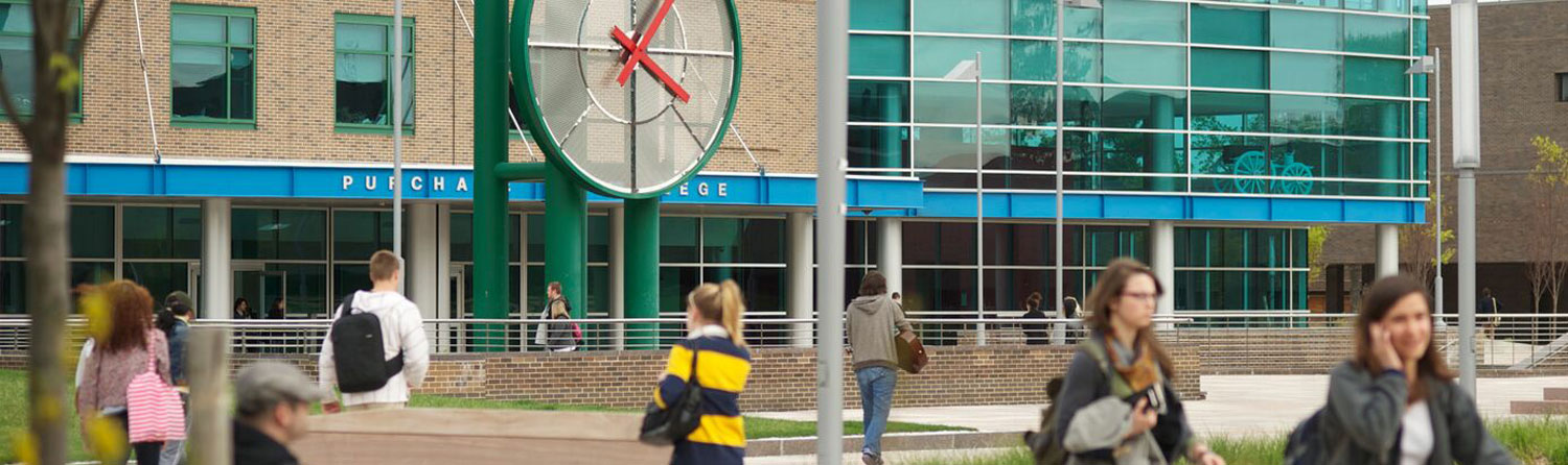 Students walking to class at Purchase College